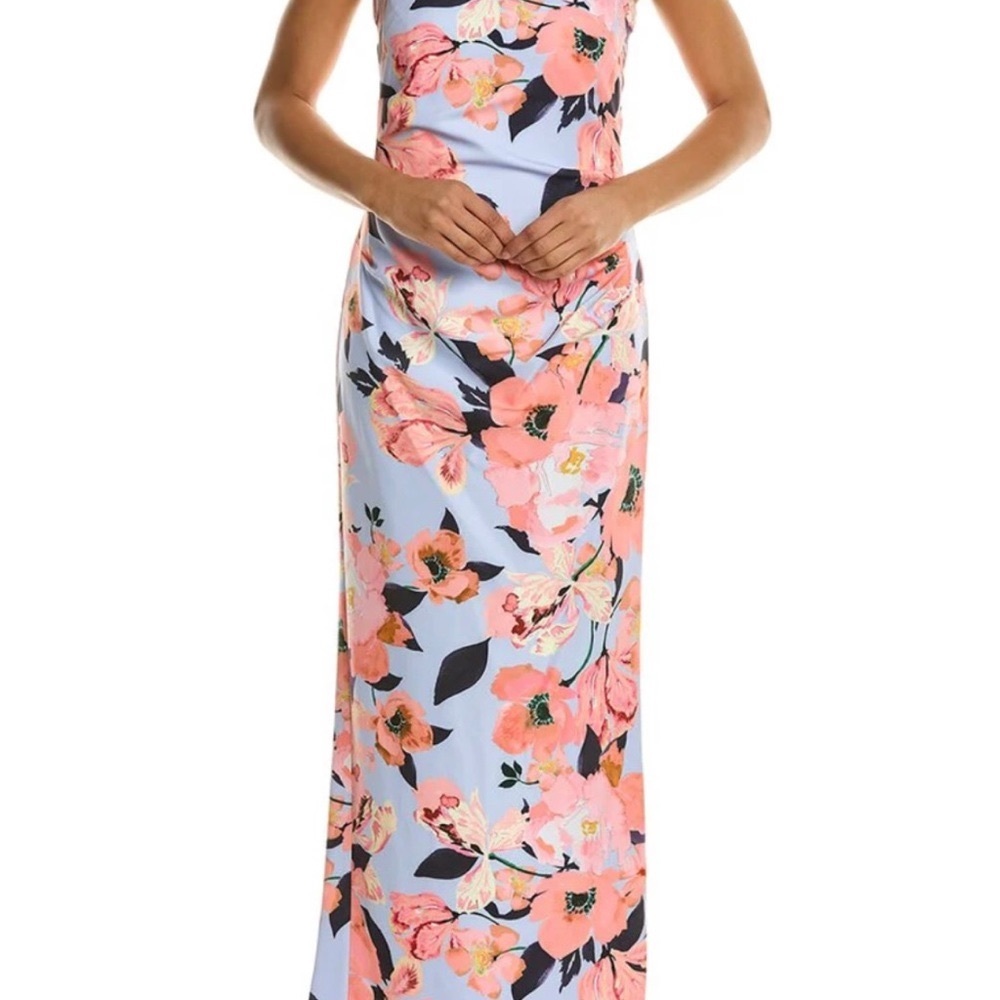 Adrianna Papell Printed Crepe Floral Gown